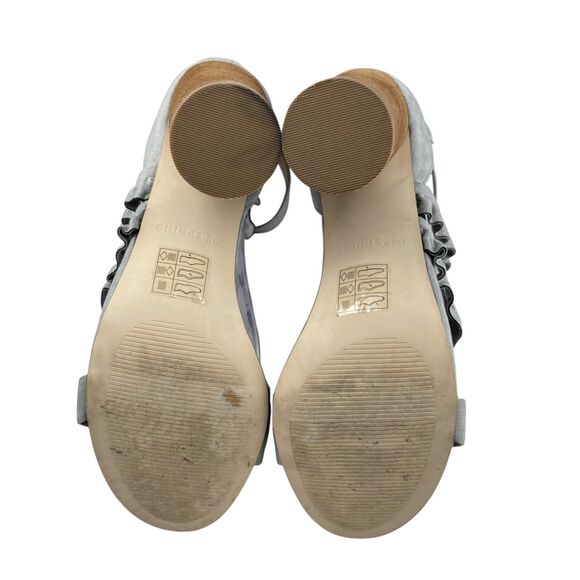 Call It Spring Women's Sandals Size 8 Gray Faux Suede Block Heel Ankle Strap - Picture 8 of 11